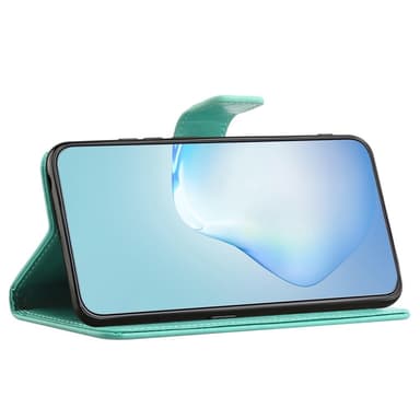SKALO Samsung A14 4G/5G Owl Tree lompakkokotelo - Turkoosi