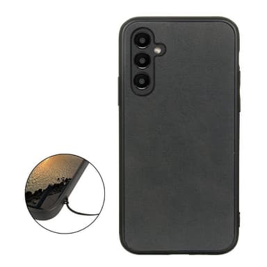 SKALO Samsung A14 4G/5G PU-nahka Hybridi Suojakuori - Musta
