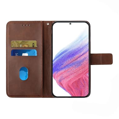 SKALO Samsung A54 5G Kohokuvioitu PU Nahka Lompakkokotelo - Tummanruskea