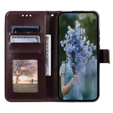 SKALO Samsung A14 4G/5G Mandala lompakkokotelo - Ruskea