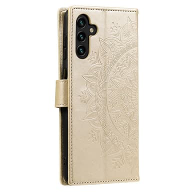 SKALO Samsung A54 5G Mandala lompakkokotelo - Kulta
