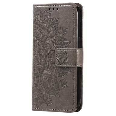SKALO Samsung A34 5G Mandala lompakkokotelo - Harmaa