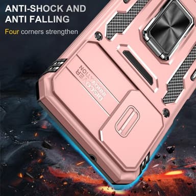 SKALO Samsung A14 4G/5G Armor hybridi metallirengas kameran liukusäädin - - Ruusukulta