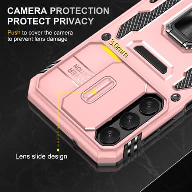 SKALO Samsung A14 4G/5G Armor hybridi metallirengas kameran liukusäädin - - Ruusukulta
