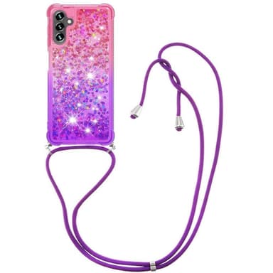 SKALO Samsung A34 5G Juoksuhiekka Glitter Mobile kaulapanta - Pinkki-Violetti