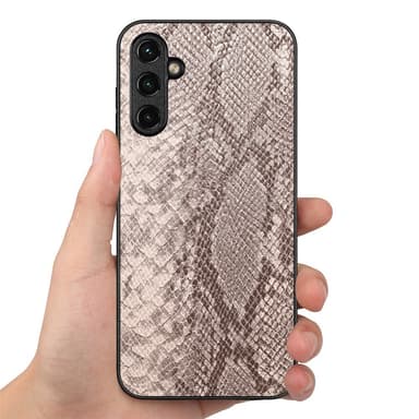 SKALO Samsung A14 4G/5G Snakeskin PU-nahka hybridi Suojakuori - Harmaa