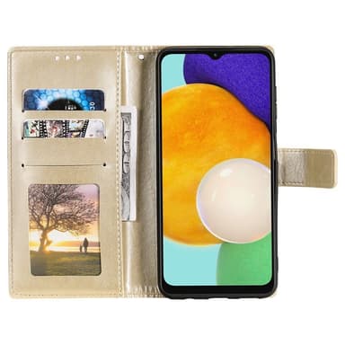 SKALO Samsung A54 5G Mandala lompakkokotelo - Kulta
