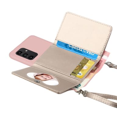 SKALO Samsung A34 5G TPU-Suojakuori with Heart Wallet - Pinkki