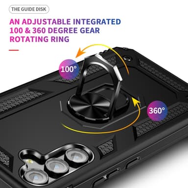 SKALO Samsung A54 5G Armor Hybridi metallirengas kuori - Musta