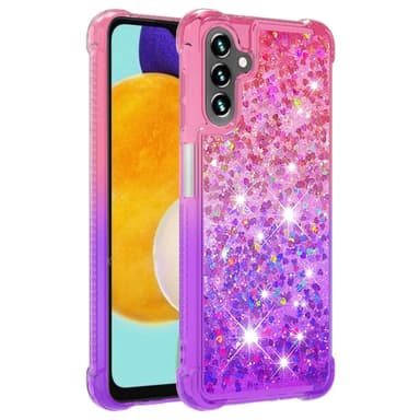 SKALO Samsung A54 5G Juoksuhiekka Glitter Sydämet TPU kuori - Pinkki-Violetti