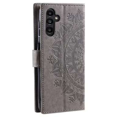 SKALO Samsung A34 5G Mandala lompakkokotelo - Harmaa
