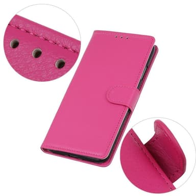 SKALO Samsung A14 4G/5G Litchi Lompakkokotelo - Pinkki