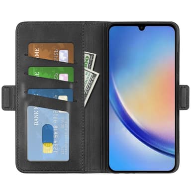 SKALO Samsung A34 5G Premium Wallet Lompakkokotelo - Musta