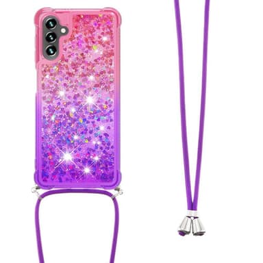 SKALO Samsung A34 5G Juoksuhiekka Glitter Mobile kaulapanta - Pinkki-Violetti