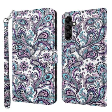SKALO Samsung A34 5G Floral 3D Lompakkokotelo