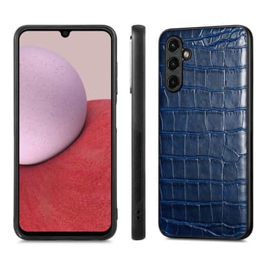 SKALO Samsung A14 4G/5G Crocodile PU Nahka Hybrid Suojakuori - Sininen