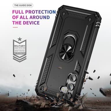 SKALO Samsung A54 5G Armor Hybridi metallirengas kuori - Musta