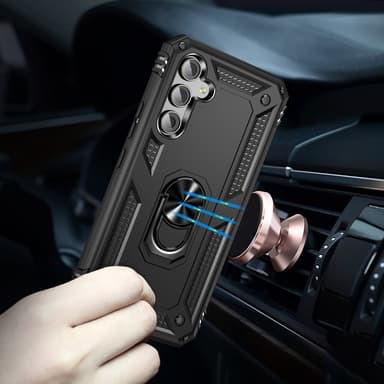 SKALO Samsung A54 5G Armor Hybridi metallirengas kuori - Musta