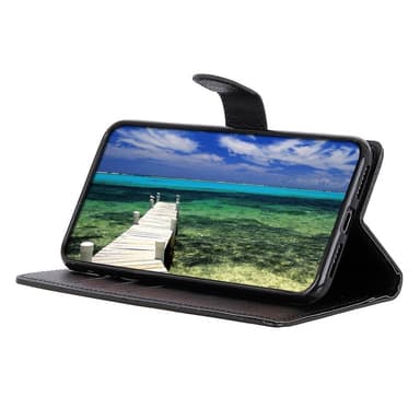 SKALO Samsung A14 4G/5G Litchi Lompakkokotelo - Musta