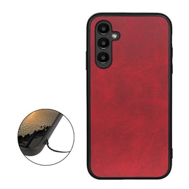 SKALO Samsung A14 4G/5G PU-nahka Hybridi Suojakuori - Punainen