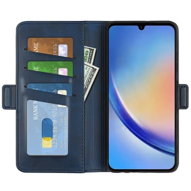 SKALO Samsung A34 5G Premium Wallet Lompakkokotelo - Sininen