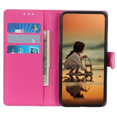 SKALO Samsung A14 4G/5G Litchi Lompakkokotelo - Pinkki