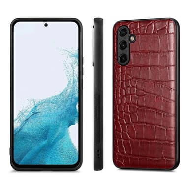 SKALO Samsung A54 5G Crocodile PU Nahka Hybrid Suojakuori - Viininpunainen