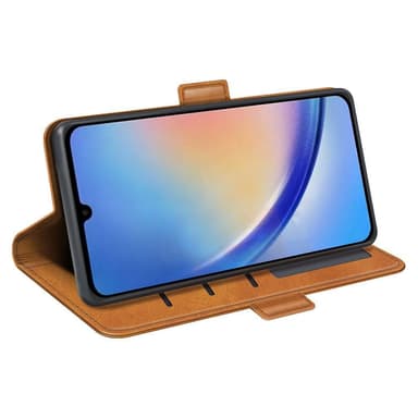 SKALO Samsung A34 5G Premium Wallet Lompakkokotelo - Vaaleanruskea