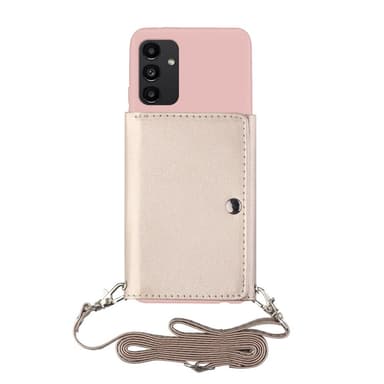 SKALO Samsung A34 5G TPU-Suojakuori with Heart Wallet - Pinkki