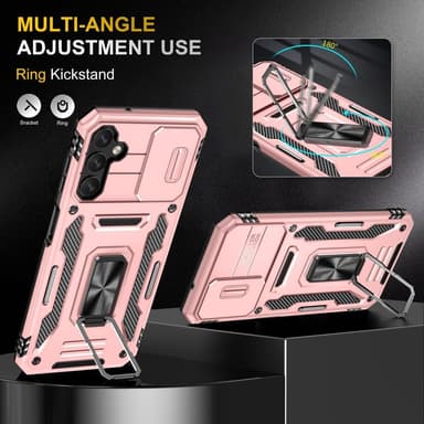 SKALO Samsung A14 4G/5G Armor hybridi metallirengas kameran liukusäädin - - Ruusukulta
