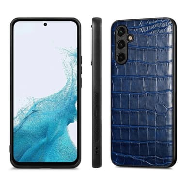 SKALO Samsung A54 5G Crocodile PU Nahka Hybrid Suojakuori - Sininen