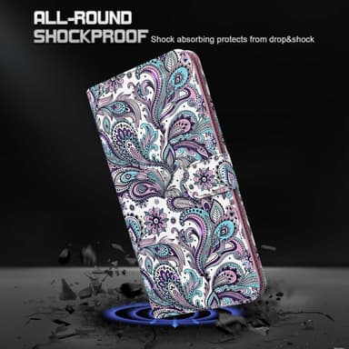 SKALO Samsung A34 5G Floral 3D Lompakkokotelo