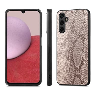 SKALO Samsung A14 4G/5G Snakeskin PU-nahka hybridi Suojakuori - Harmaa
