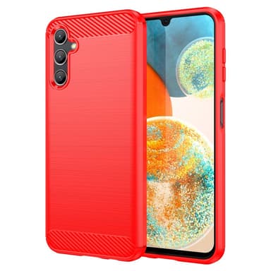 SKALO Samsung A14 4G/5G Armor Carbon Iskunkestävä TPU suojakuori - Punainen