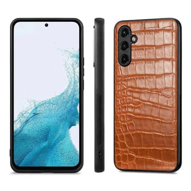 SKALO Samsung A54 5G Crocodile PU Nahka Hybrid Suojakuori - Ruskea