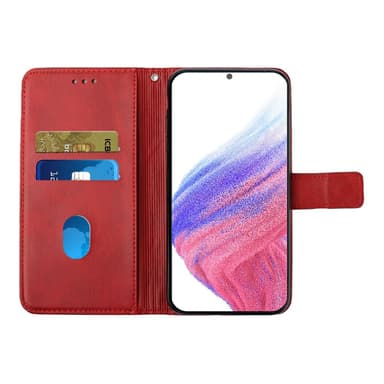SKALO Samsung A54 5G Kohokuvioitu PU Nahka Lompakkokotelo - Punainen