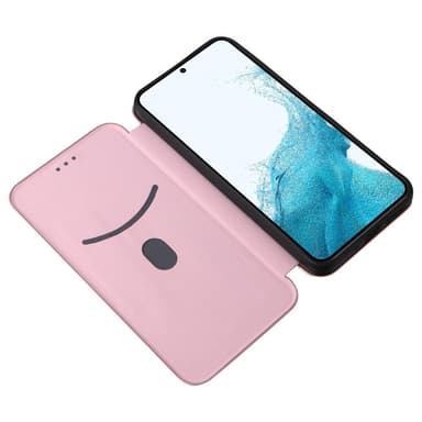 SKALO Samsung A54 5G Carbon Fiber Lompakkokotelo - Ruusukulta