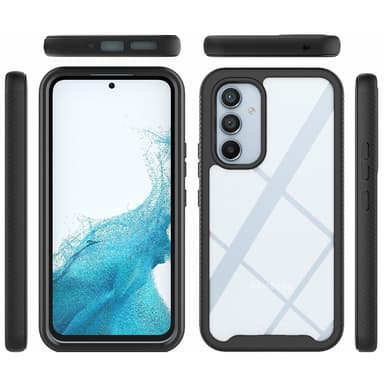 SKALO Samsung A54 5G Iskunkestävä Clear Hybrid Suojakuori + suojakalvo - Tummansininen
