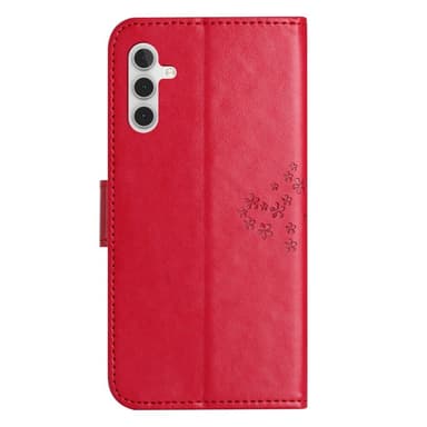 SKALO Samsung A14 4G/5G Owl Tree lompakkokotelo - Punainen