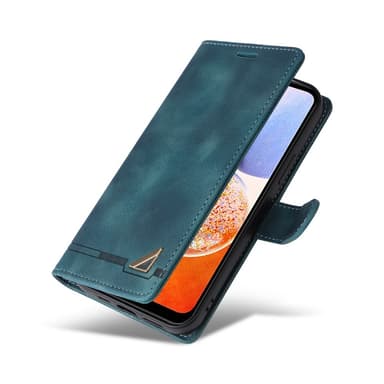 SKALO Samsung A14 4G/5G Lompakkokotelo PU-nahkaa - Sininen