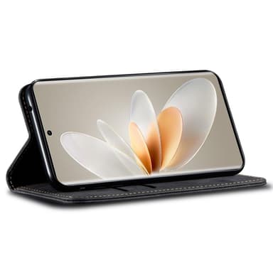 SKALO Samsung A34 5G Jeans Lompakkokotelo - Musta