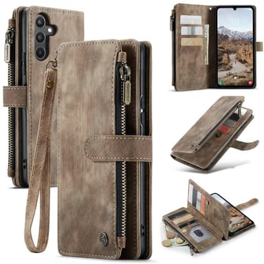 CaseMe Samsung A34 5G CaseMe Big Wallet Lompakkokotelo - Ruskea