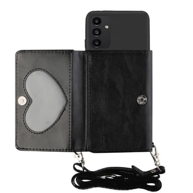 SKALO Samsung A34 5G TPU-Suojakuori with Heart Wallet - Musta