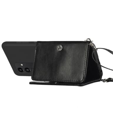 SKALO Samsung A34 5G TPU-Suojakuori with Heart Wallet - Musta