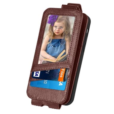 SKALO Samsung A14 4G/5G CASENEO Vertical Flip Lompakkokotelo - Ruskea