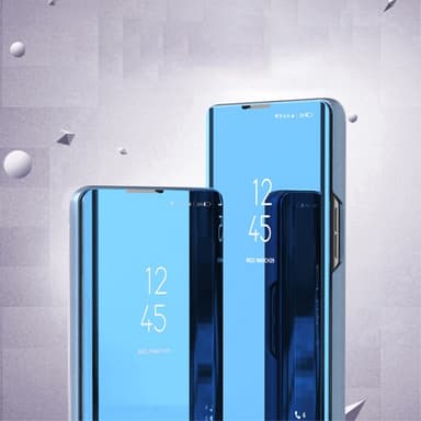 SKALO Samsung A54 5G Clear View Mirror Lompakko - Musta