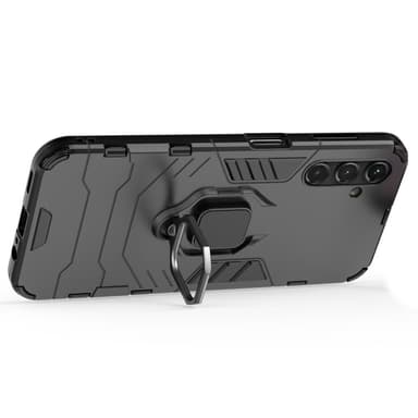 SKALO Samsung A14 4G/5G Armor Hybridi metallirengas kuori - Musta
