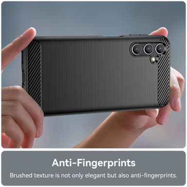 SKALO Samsung A14 4G/5G Armor Carbon Iskunkestävä TPU suojakuori - Musta
