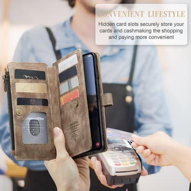 CaseMe Samsung A34 5G CaseMe Big Wallet Lompakkokotelo - Ruskea