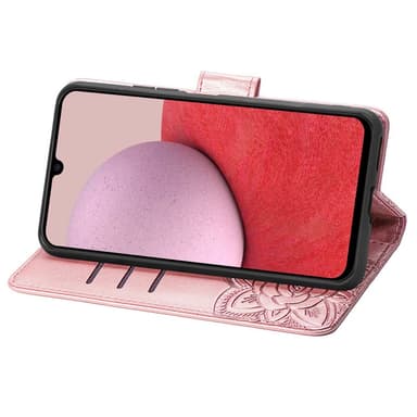 SKALO Samsung A14 4G/5G Mandala Butterfly lompakkokotelo - Ruusukulta